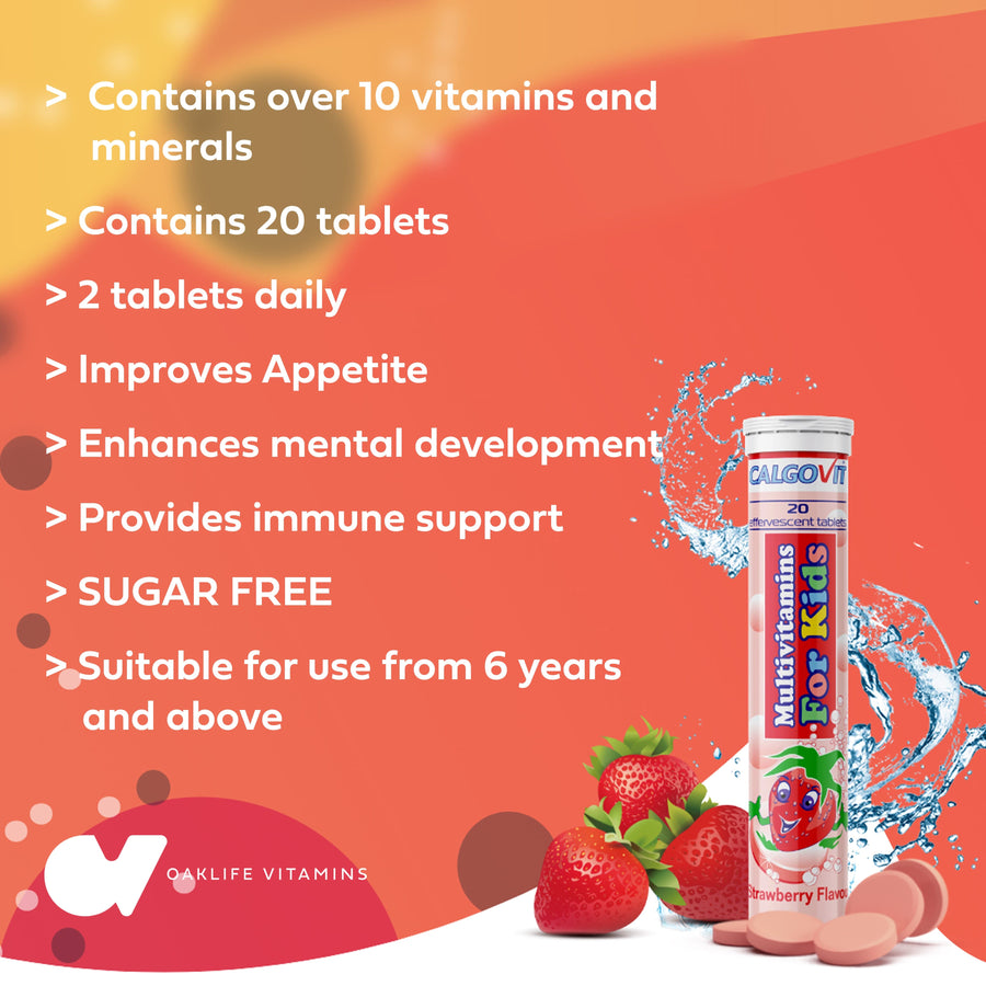 CALGOVIT® MULTIVITAMINS FOR KIDS - 20 Tabs Strawberry